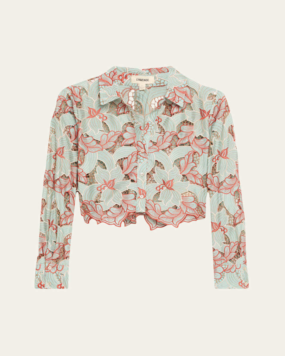 Akemi Cropped Button-Front Shirt
